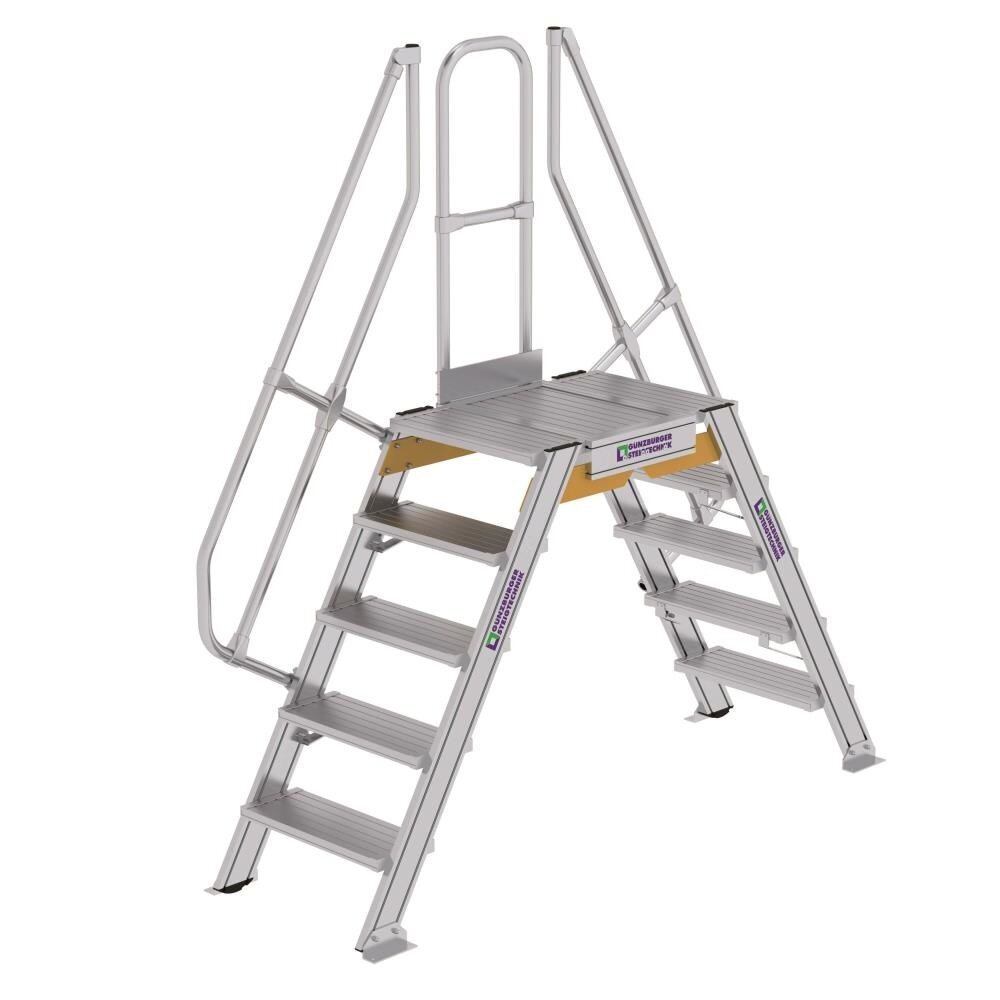 Roossien Aluminium brugtrap 2x5 treden (600mm), 60°