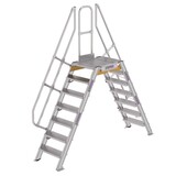 Roossien Aluminium brugtrap 2x7 treden (600mm), 60°