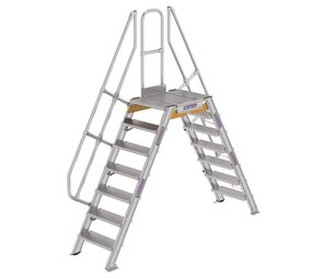 Munk Aluminium brugtrap 2x7 treden (600mm), 60°