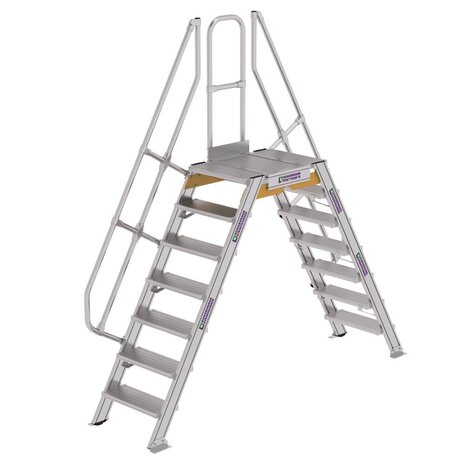 Munk Aluminium brugtrap 2x7 treden (600mm), 60°