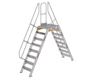 Munk Aluminium brugtrap 2x8 treden (600mm), 60° Munk Aluminium brugtrap 2x8 treden (600mm), 60°