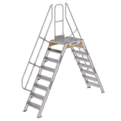 Munk Aluminium brugtrap 2x8 treden (600mm), 60° Munk Aluminium brugtrap 2x8 treden (600mm), 60°