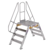 Roossien Aluminium brugtrap 2x4 treden (800mm), 60°