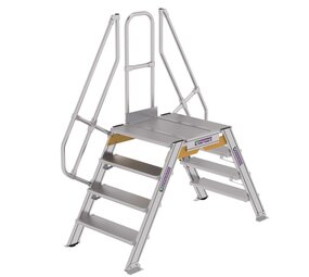 Roossien Aluminium brugtrap 2x4 treden (800mm), 60°