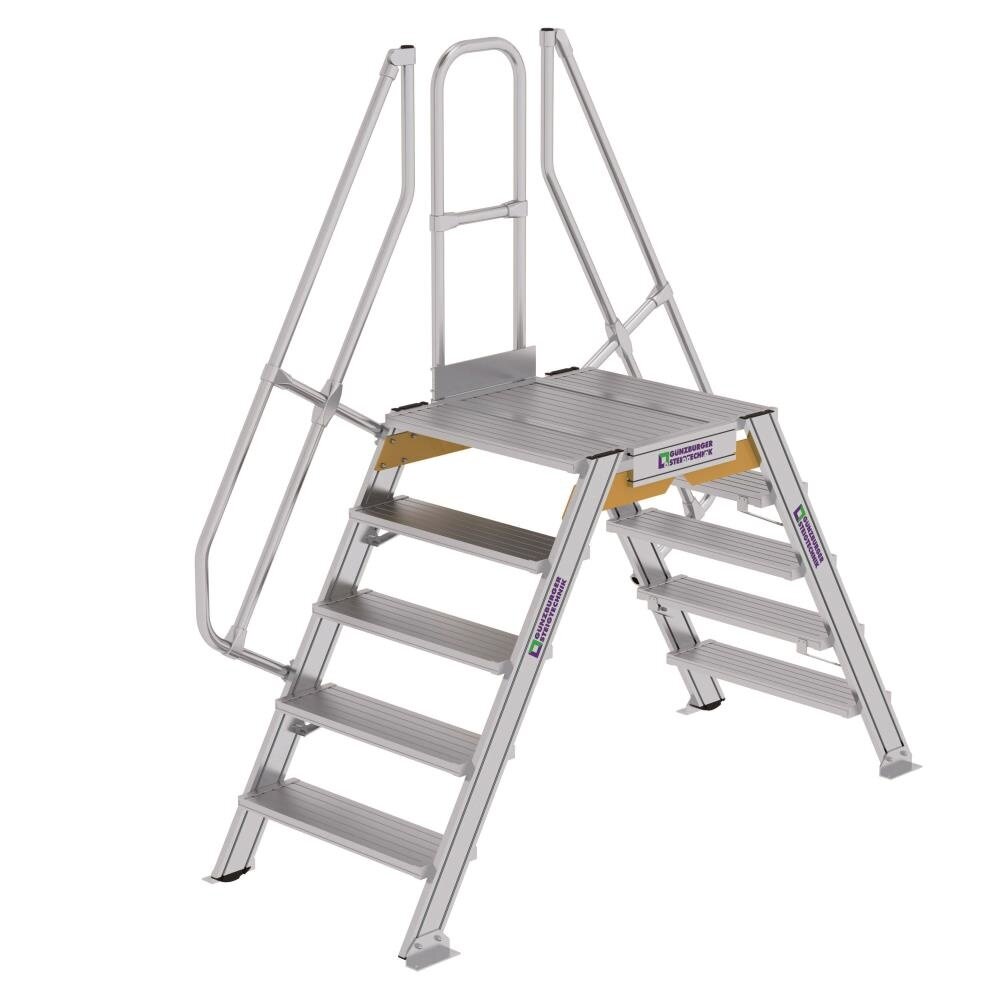 Roossien Aluminium brugtrap 2x5 treden (800mm), 60°