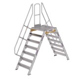 Roossien Aluminium brugtrap 2x7 treden (800mm), 60° Roossien Aluminium brugtrap 2x7 treden (800mm), 60°