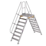 Roossien Aluminium brugtrap 2x8 treden (800mm), 60° Roossien Aluminium brugtrap 2x8 treden (800mm), 60°