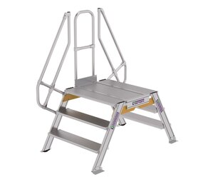 Roossien Aluminium brugtrap 2x3 treden (1.000mm), 60° Roossien Aluminium brugtrap 2x3 treden (1.000mm), 60°