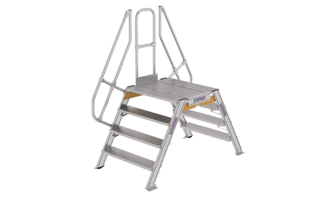 Aluminium brugtrap 60°, 2x4 treden (B=1.000mm)