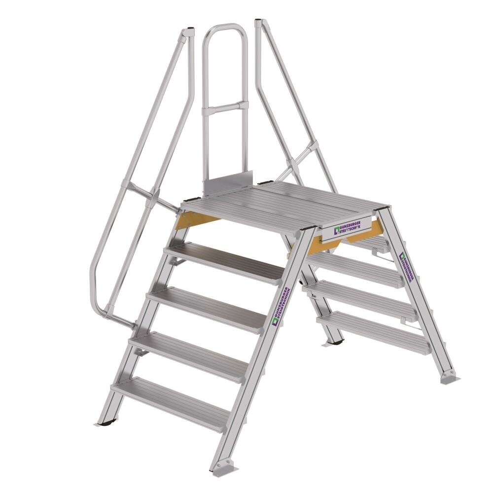 Roossien Aluminium brugtrap 2x5 treden (1.000mm), 60°