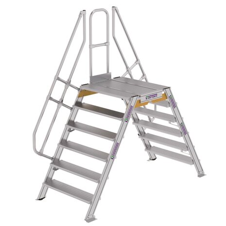 Roossien Aluminium brugtrap 2x6 treden (1.000mm), 60°