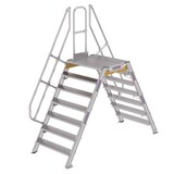 Roossien Aluminium brugtrap 2x7 treden (1.000mm), 60°