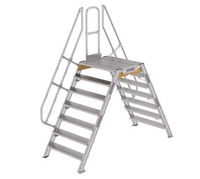 Roossien Aluminium brugtrap 2x7 treden (1.000mm), 60°