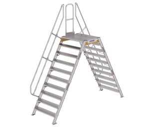 Roossien Aluminium brugtrap 2x10 treden (1.000mm), 60°