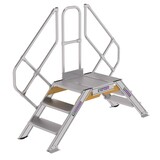 Roossien Aluminium brugtrap 2x3 treden (600mm), 45°