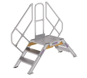 Roossien Aluminium brugtrap 2x3 treden (600mm), 45°