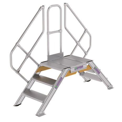 Roossien Aluminium brugtrap 2x3 treden (600mm), 45°