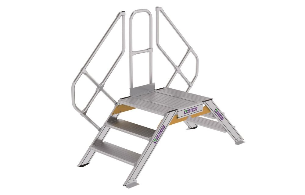 Aluminium brugtrap 45°, 2x3 treden (B=800mm)