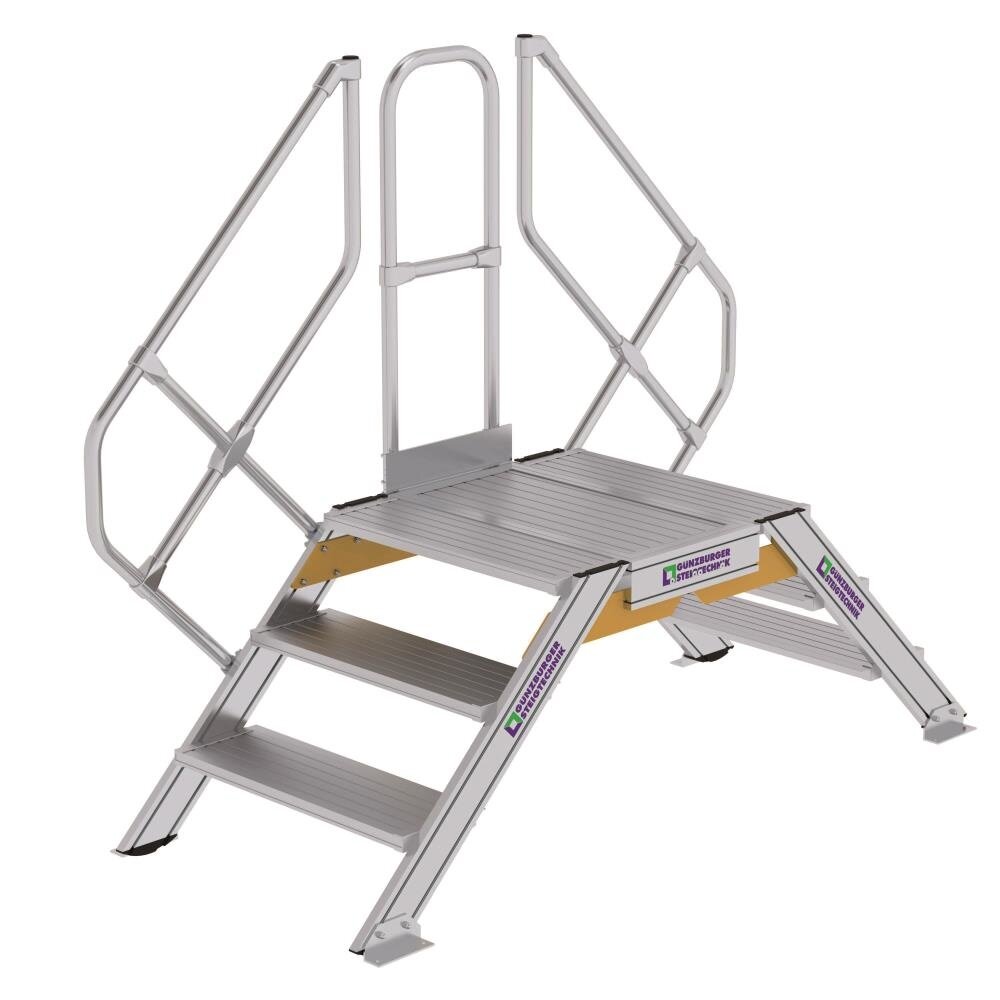 Roossien Aluminium brugtrap 2x3 treden (800mm), 45°