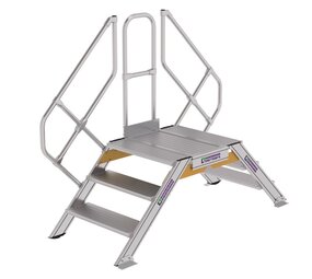 Roossien Aluminium brugtrap 2x3 treden (800mm), 45°