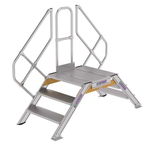 Roossien Aluminium brugtrap 2x3 treden (800mm), 45°