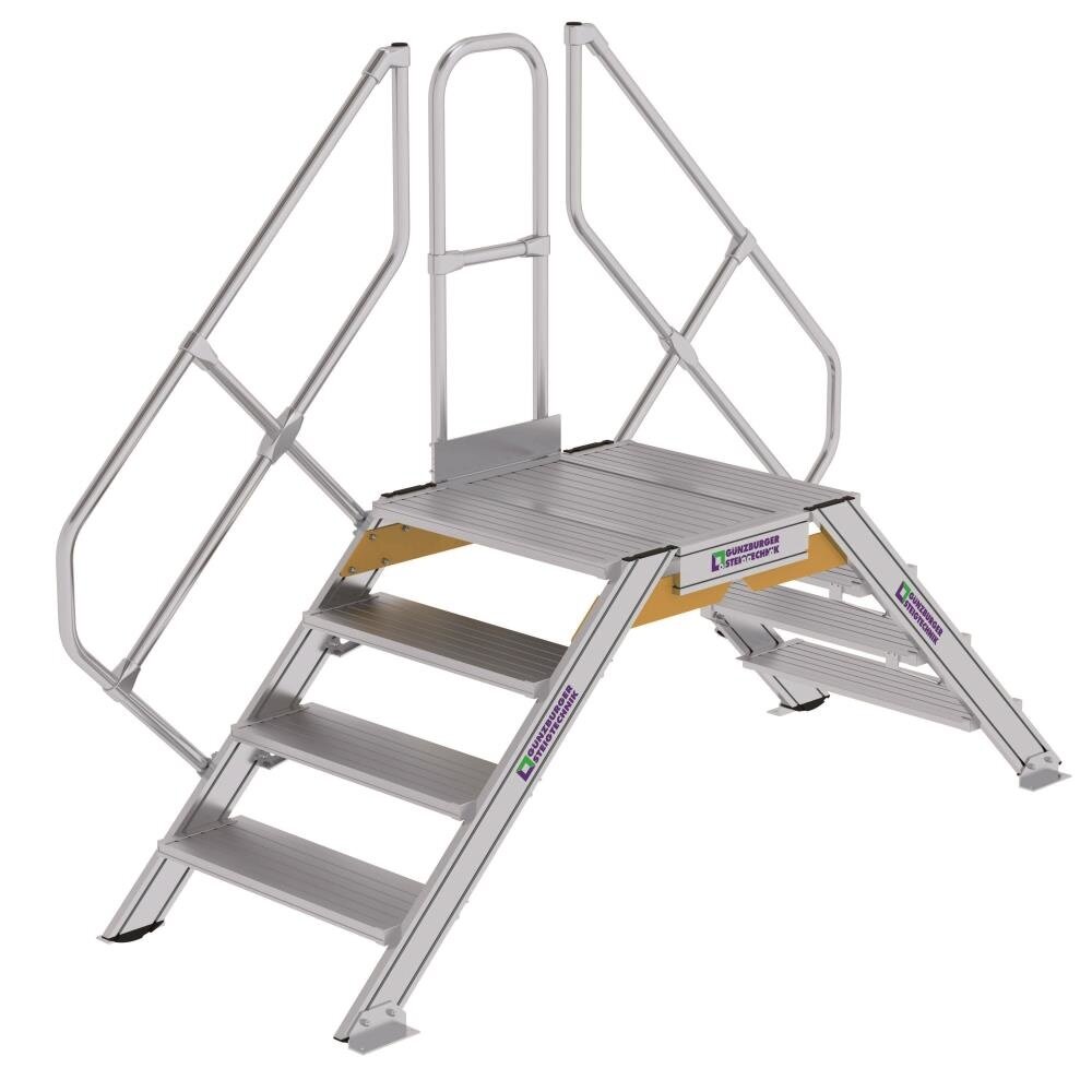 Roossien Aluminium brugtrap 2x4 treden (800mm), 45°