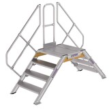 Roossien Aluminium brugtrap 2x4 treden (800mm), 45°