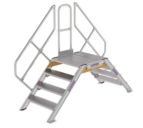 Roossien Aluminium brugtrap 2x4 treden (800mm), 45°