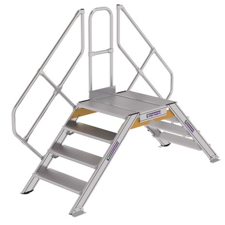 Roossien Aluminium brugtrap 2x4 treden (800mm), 45°