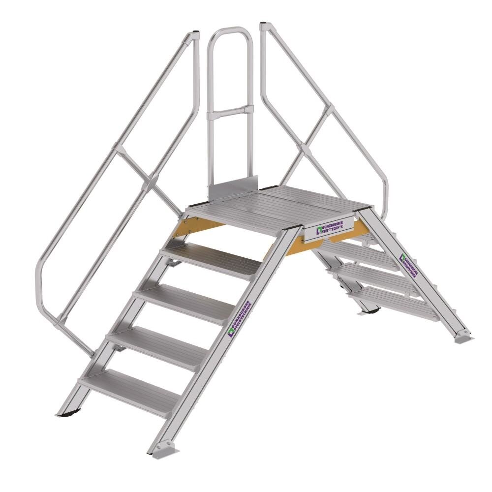 Roossien Aluminium brugtrap 2x5 treden (800mm), 45°