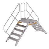 Roossien Aluminium brugtrap 2x5 treden (800mm), 45°