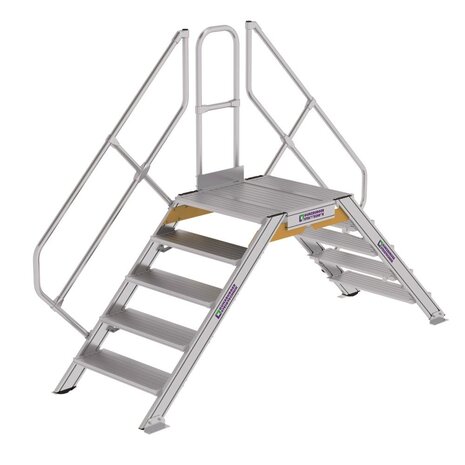 Roossien Aluminium brugtrap 2x5 treden (800mm), 45°
