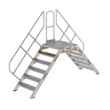 Roossien Aluminium brugtrap 2x6 treden (800mm), 45°