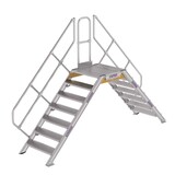 Roossien Aluminium brugtrap 2x7 treden (800mm), 45°