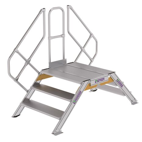 Roossien Aluminium brugtrap 2x3 treden (1.000mm), 45°