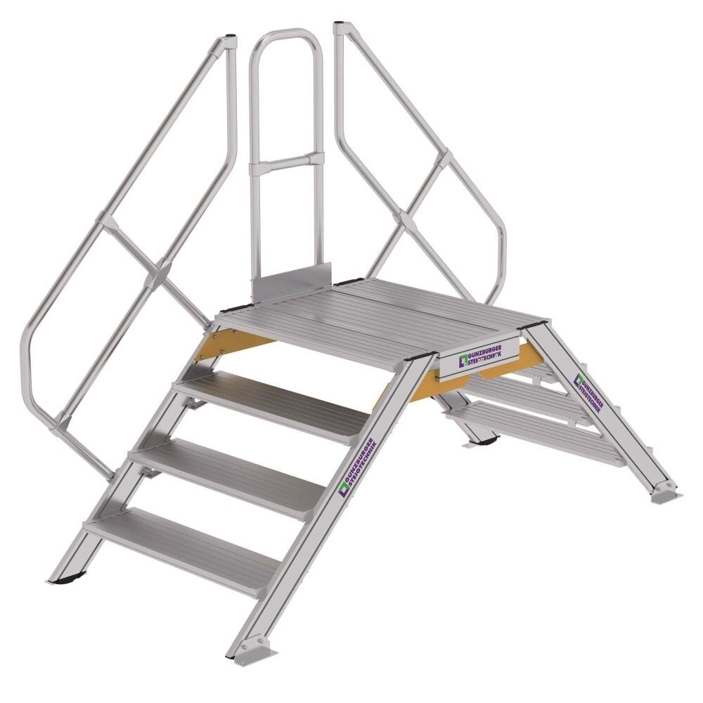 Roossien Aluminium brugtrap 2x4 treden (1.000mm), 45°