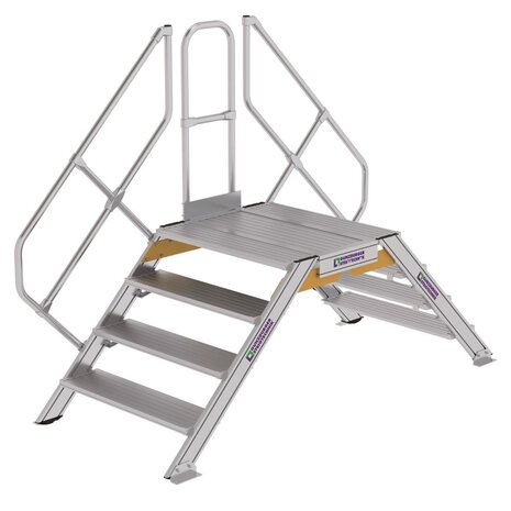 Roossien Aluminium brugtrap 2x4 treden (1.000mm), 45°