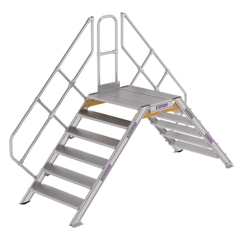 Roossien Aluminium brugtrap 2x6 treden (1.000mm), 45°