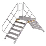 Roossien Aluminium brugtrap 2x6 treden (1.000mm), 45°