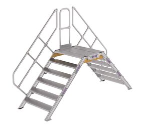 Roossien Aluminium brugtrap 2x6 treden (1.000mm), 45° Roossien Aluminium brugtrap 2x6 treden (1.000mm), 45°