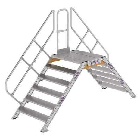 Munk Aluminium brugtrap 2x6 treden (1.000mm), 45° Munk Aluminium brugtrap 2x6 treden (1.000mm), 45°