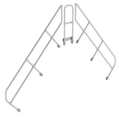 Roossien Tweede leuning voor brugtrap 45°, 2x9 treden