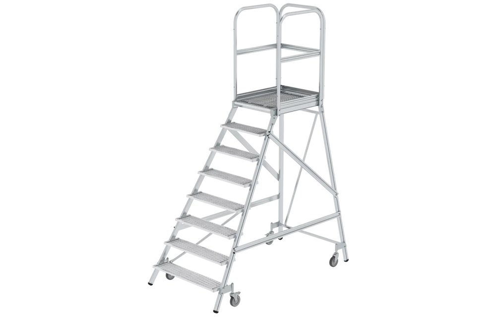 Aluminium bordestrap met 8 stalen treden