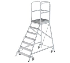 Munk Aluminium bordestrap met 7 stalen treden Munk Aluminium bordestrap met 7 stalen treden