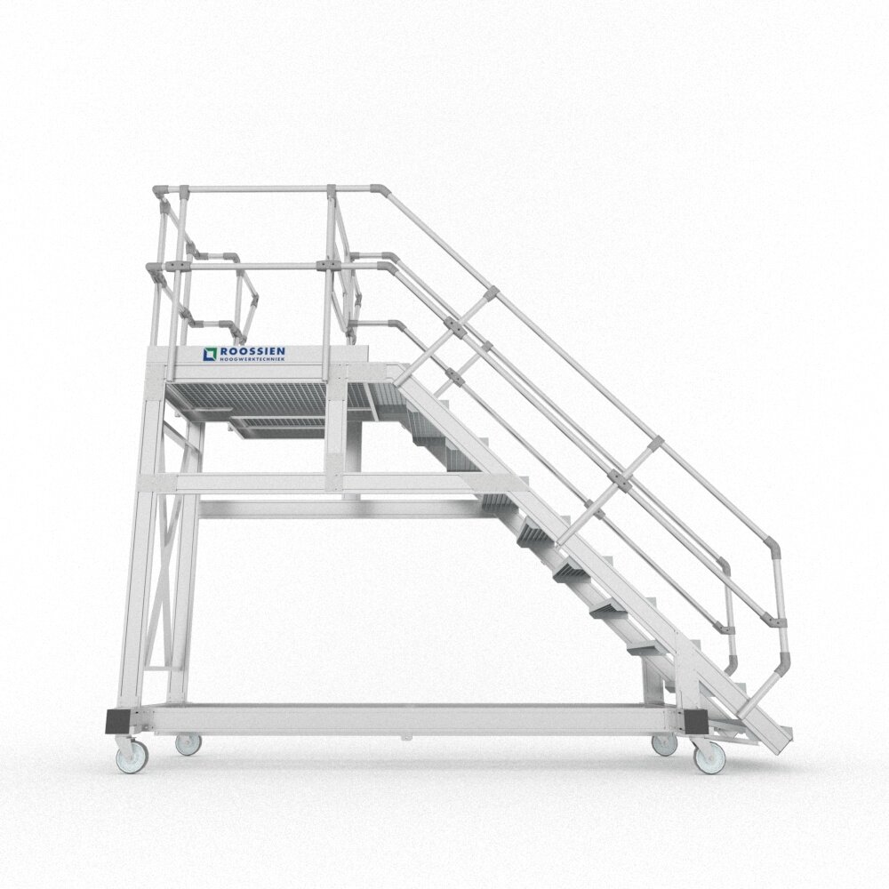 Roossien Verrijdbare platformtrap voor onderhoud machines en generatoren Roossien Verrijdbare platformtrap voor onderhoud machines en generatoren