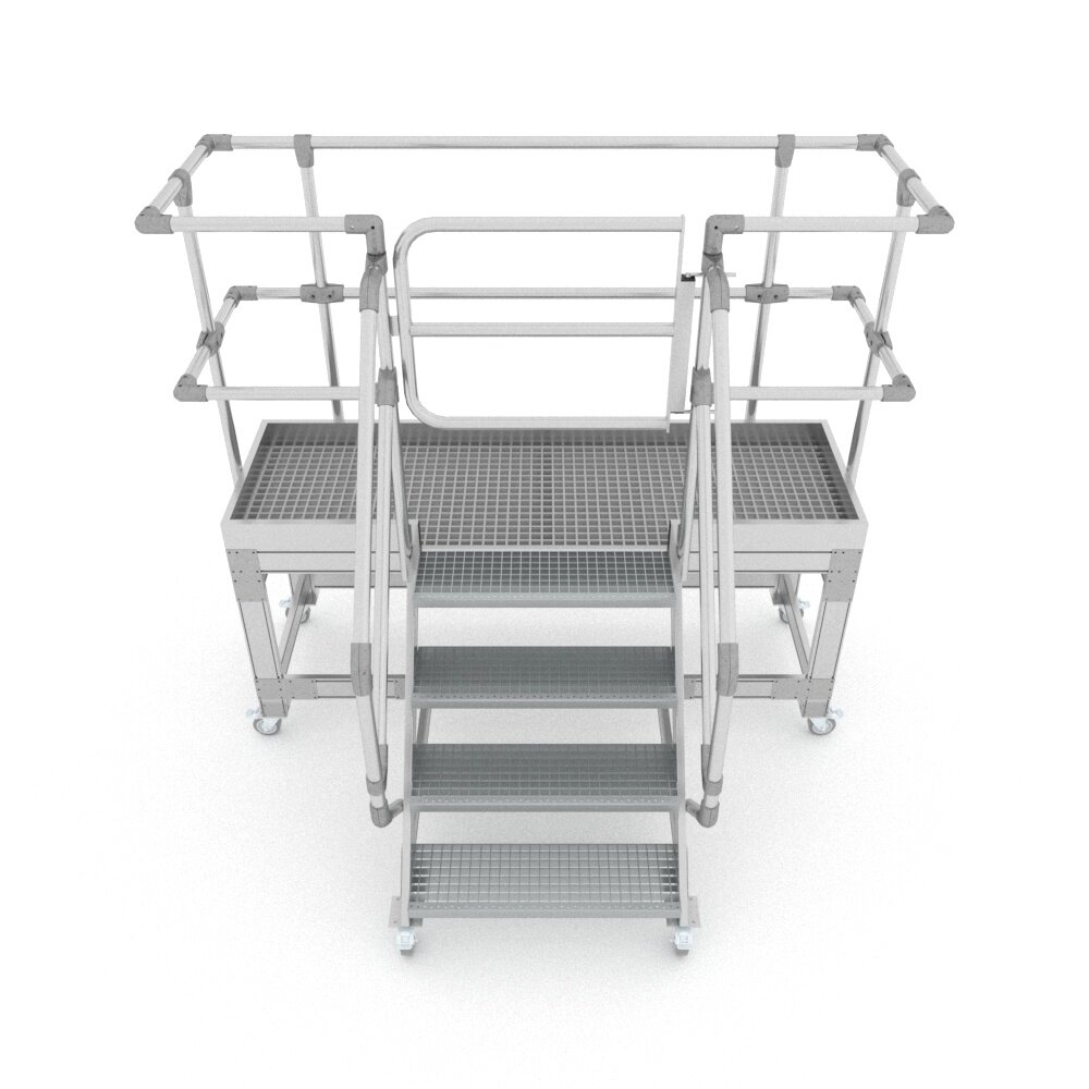 Roossien Verrijdbare platformtrap met extra breed bordes