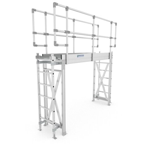 Roossien Aluminium overstapbordes met toegangsladders Roossien Aluminium overstapbordes met toegangsladders