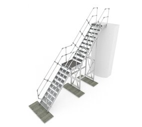 Roossien Aluminium steektrap voor toegang silo Roossien Aluminium steektrap voor toegang silo
