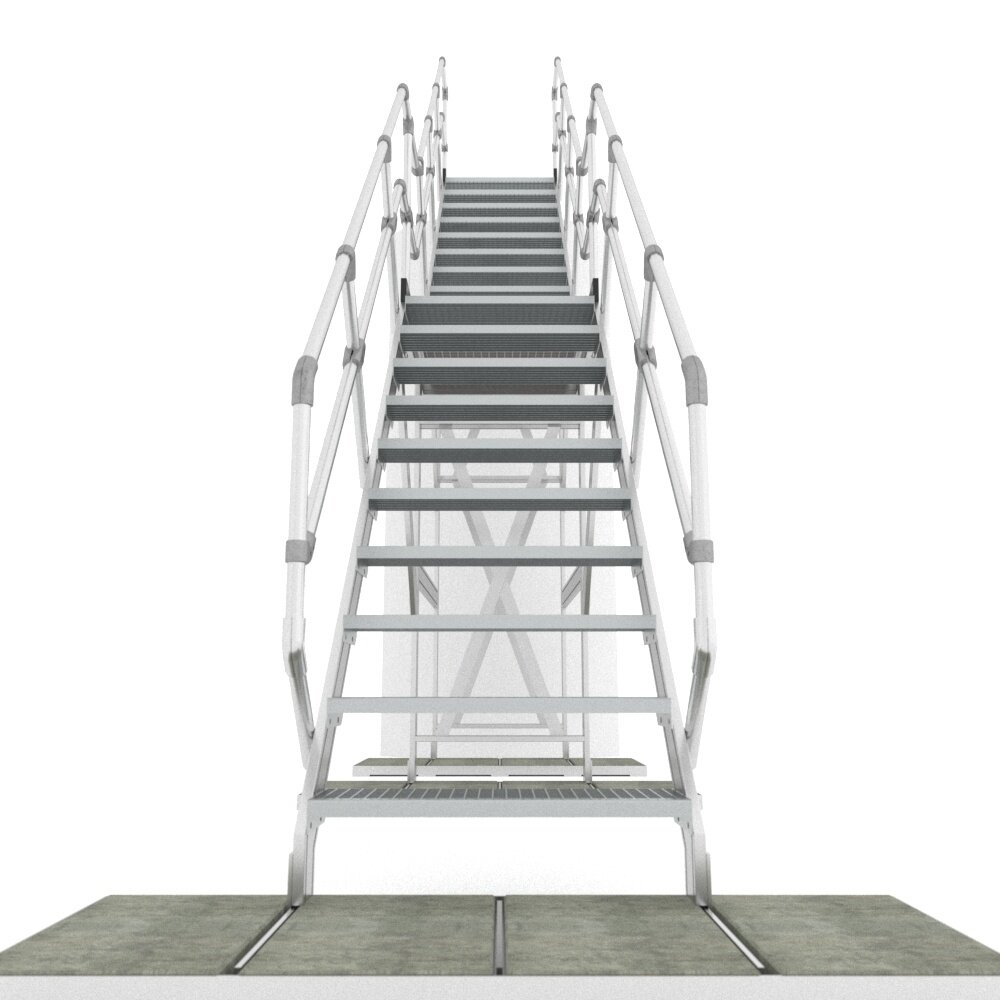 Roossien Aluminium steektrap voor toegang silo Roossien Aluminium steektrap voor toegang silo