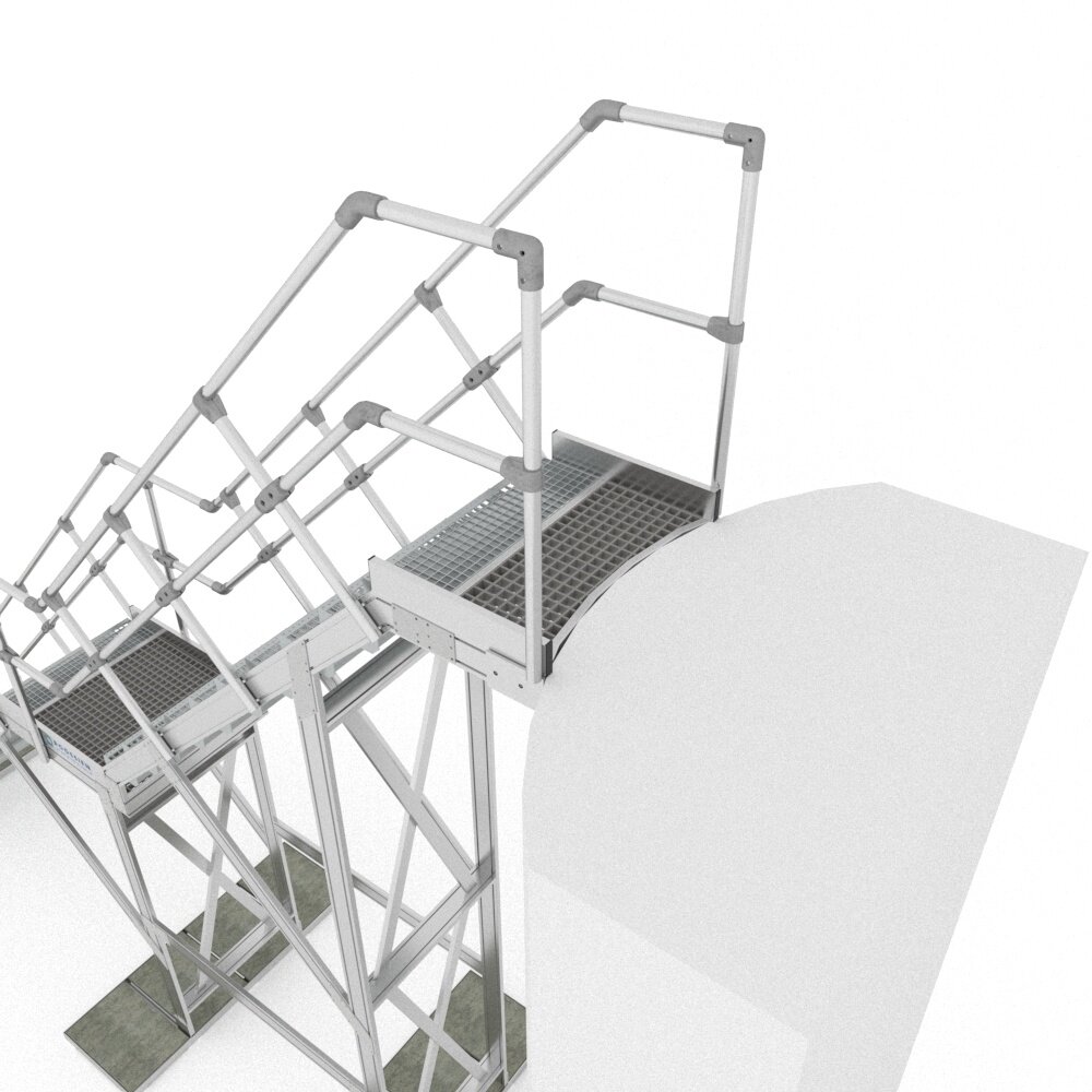 Roossien Aluminium steektrap voor toegang silo Roossien Aluminium steektrap voor toegang silo